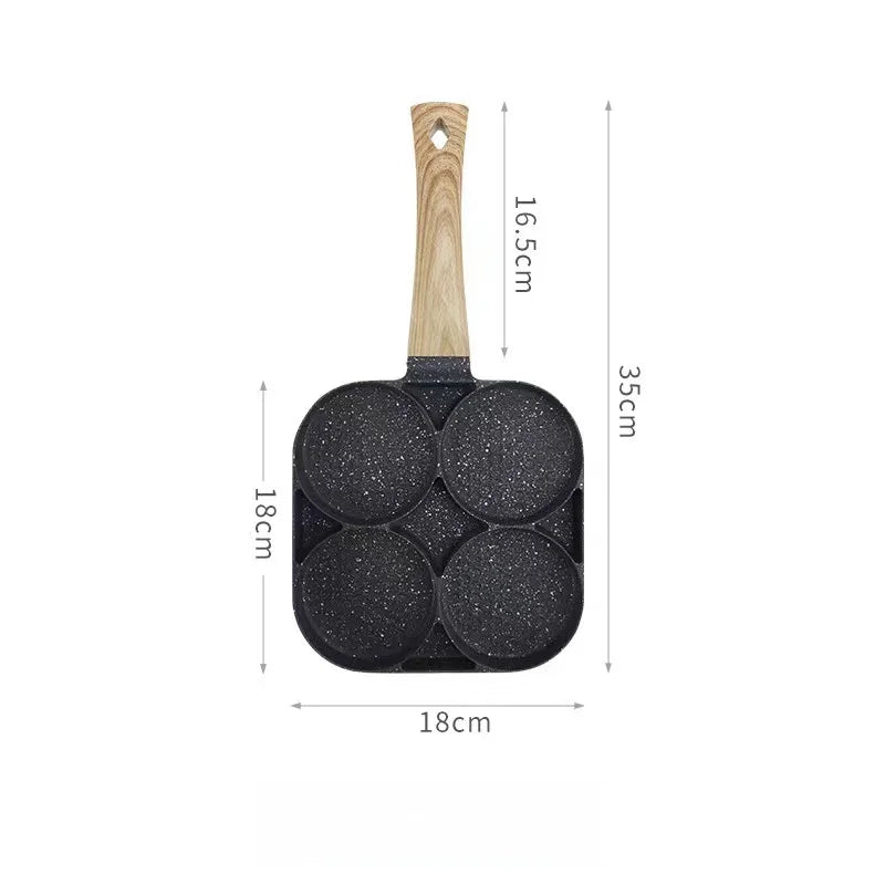 Egg Frying Pan Nonstick 4-Cups Pancake Breakfast Pot Induction Cooker Small Hamburg Bread Breakfast Maker Kitchen Accessories