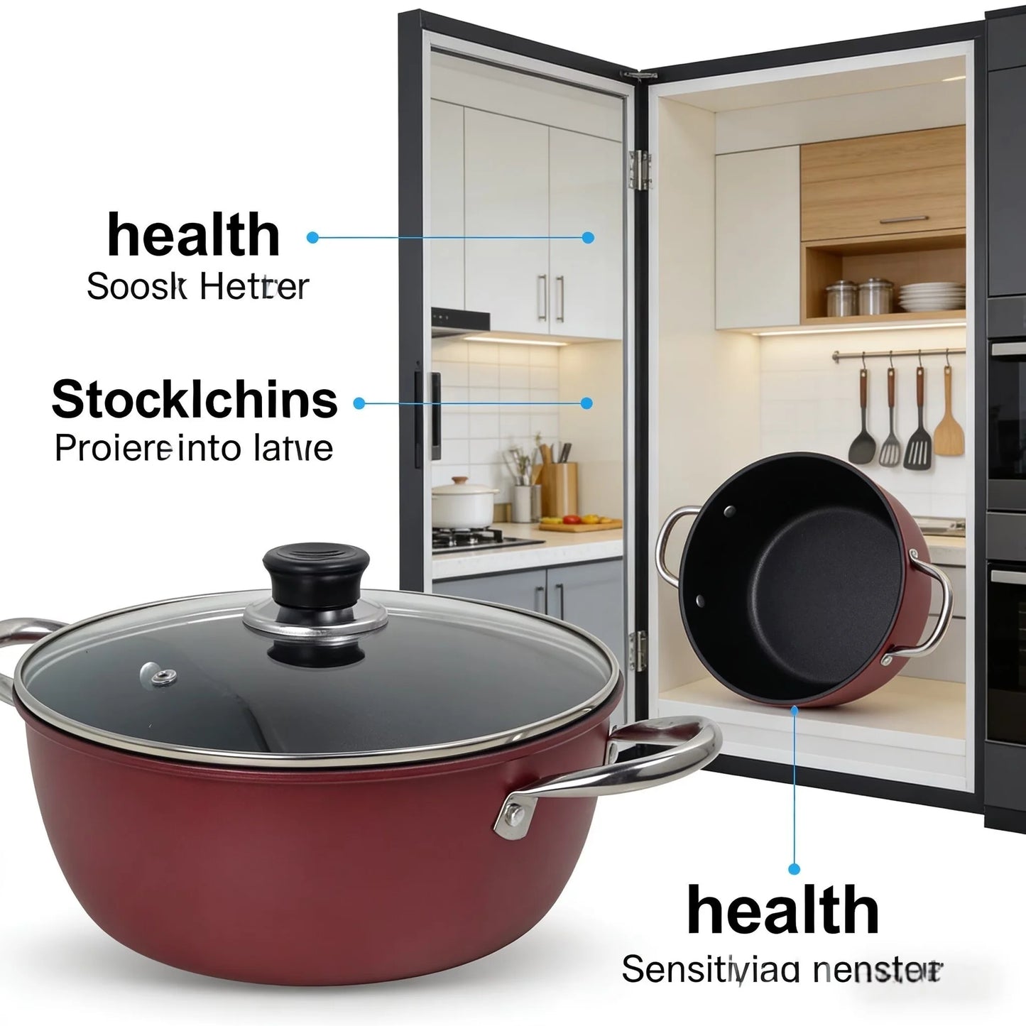 Soup pot non-stick household thickened double ear steamer stew pot dormitory cooking instant noodles cooking soup gas stove indu