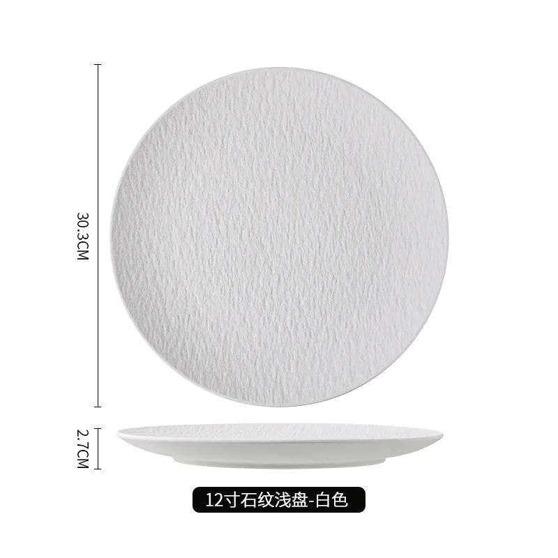 ceramic tableware, steak plates, stone pattern frosted salad plates, fruit plates, restaurant , western food