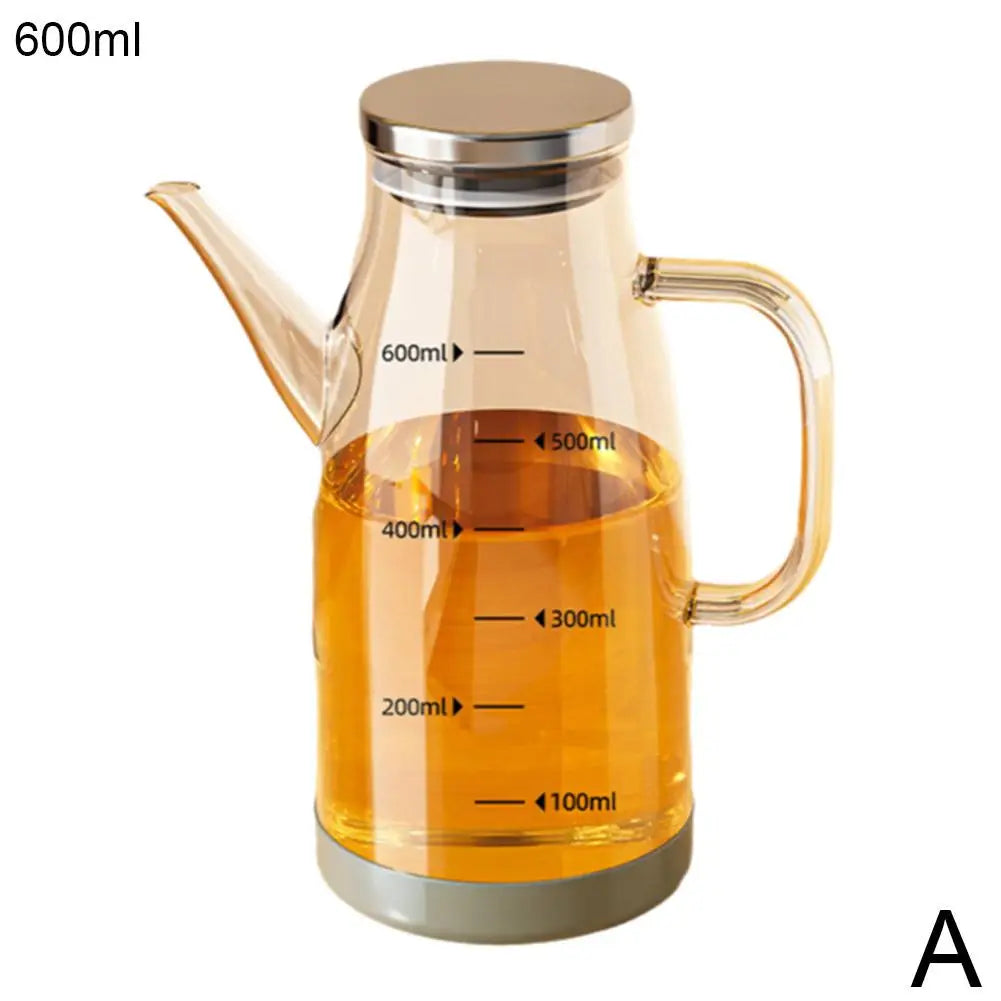 600/800/1000ml Oil Bottle Kitchen Glass Oil Pot Large Capacity Leak-Proof Pour Soy Vinegar Tank Oil Dispenser Kitchen Tools