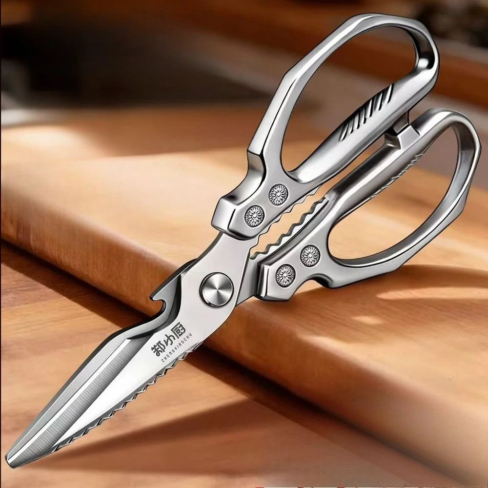Kitchen scissors Stainless steel Food scissors Multifunctional powerful scissors for chicken, duck and goose bones,Kitchen tools