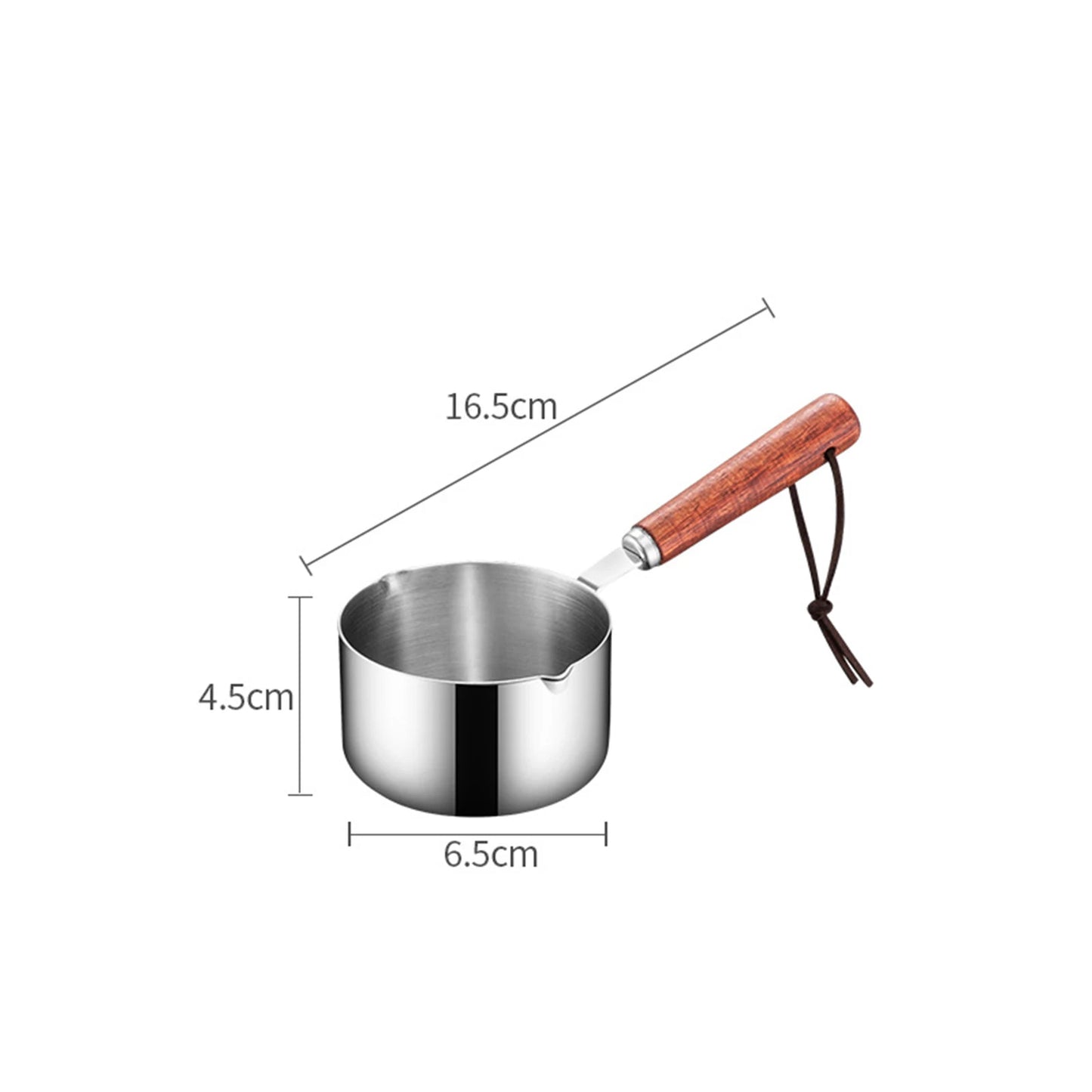 304 Stainless Steel Mini Soup Pot with Wooden Handle Condiment Sauce Pan Small Saucepan for Making Sauces Heating Milk Kitchen