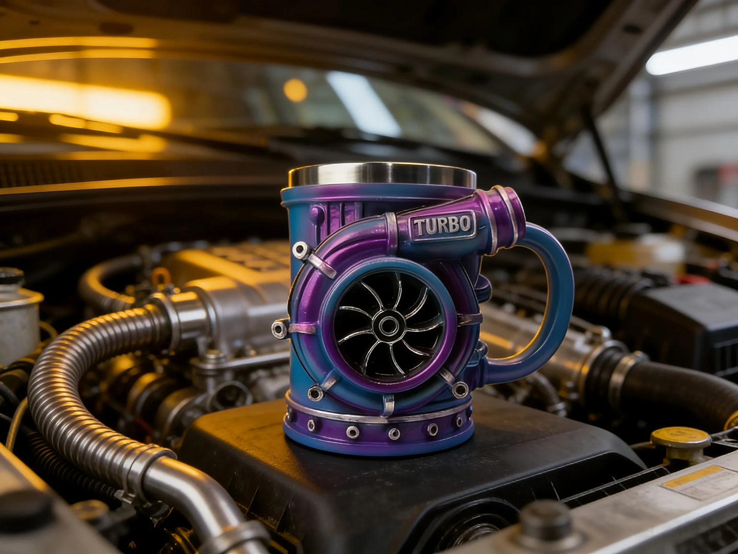 3D Turbocharger Coffee Mug | Stainless Steel Inner Car Enthusiast Cup