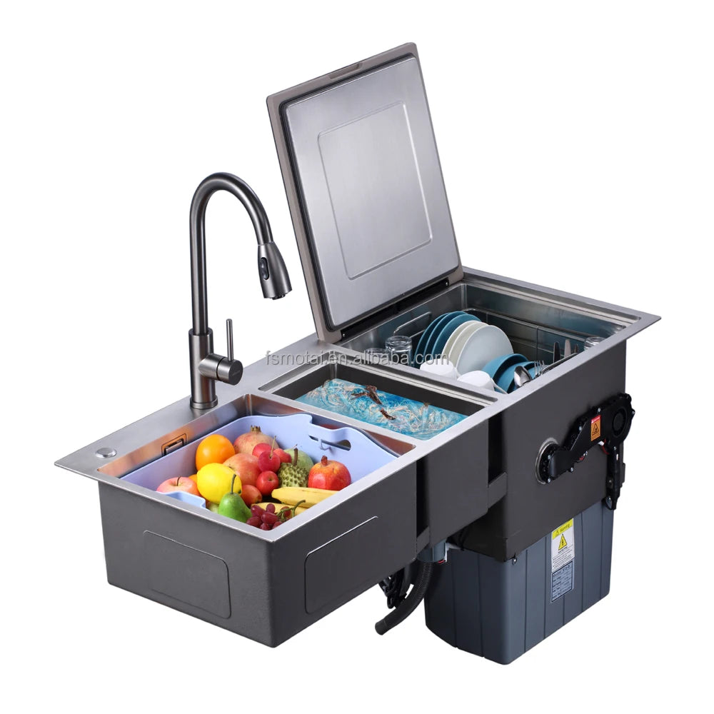 Trending Product houseuse Mini Dishwasher Fregaderos Inteligentes Smart Sink Modern Bar Dish Washer with Automatic Cover