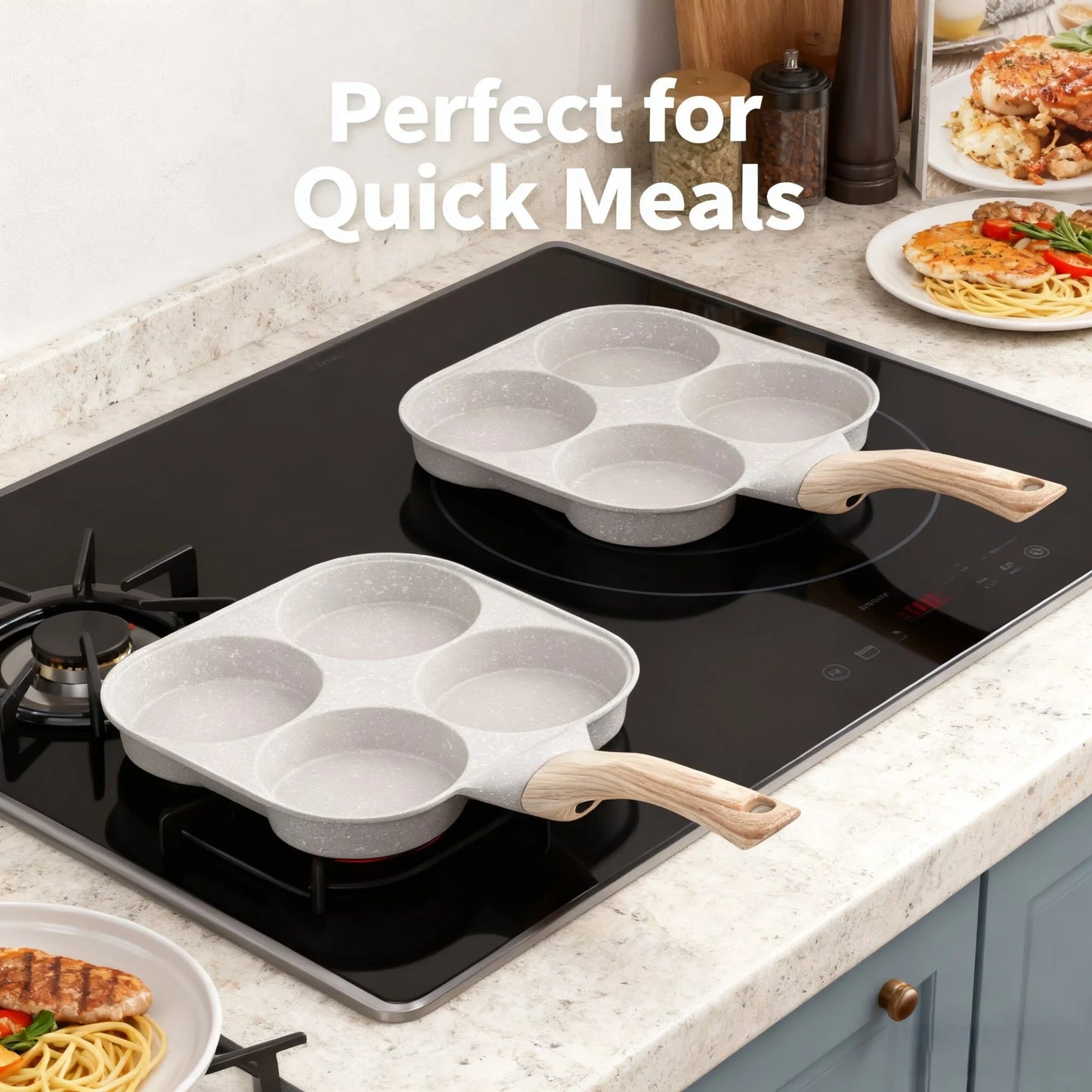 4-hole frying pan breakfast pan nonstick egg hamburger pancake fried egg artifact steak pot