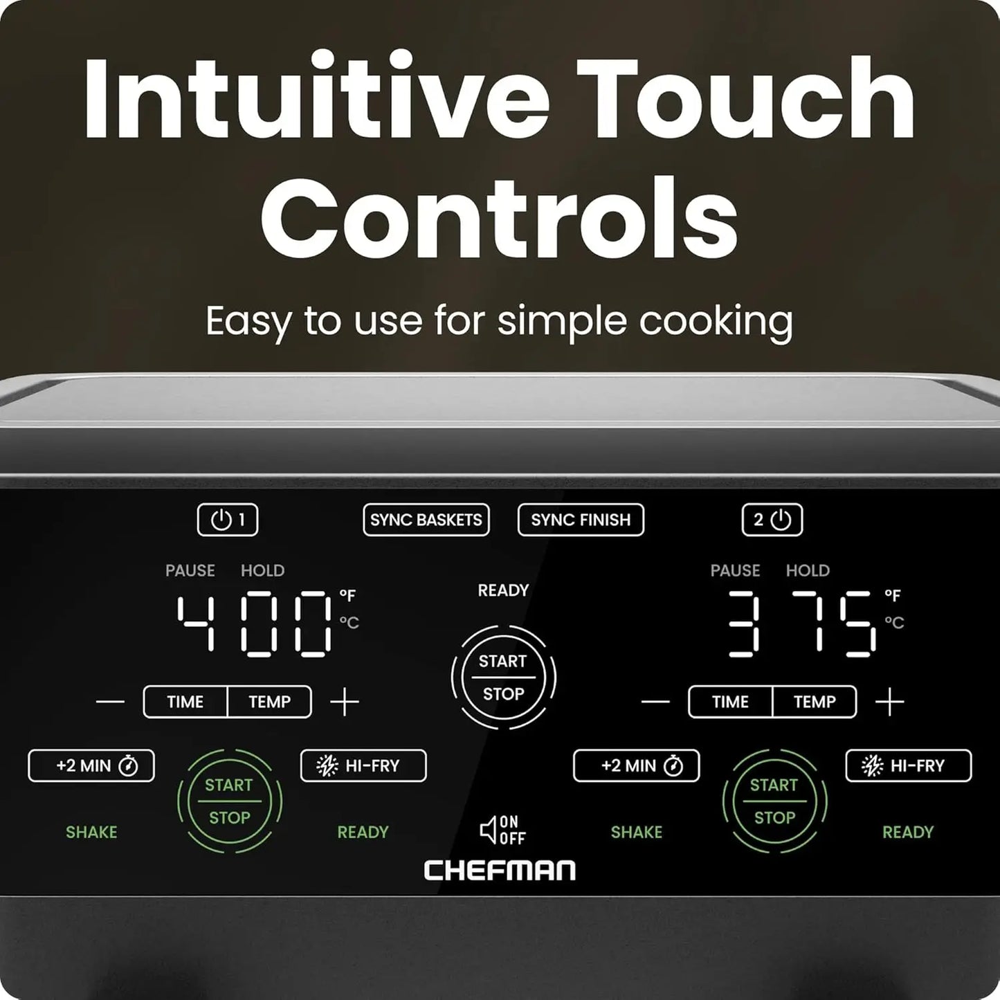6 Quart Dual Basket Air Fryer Oven with Sync Finish, 2 Independent 3Qt Nonstick Baskets, Digital Double Air Fryer - Black
