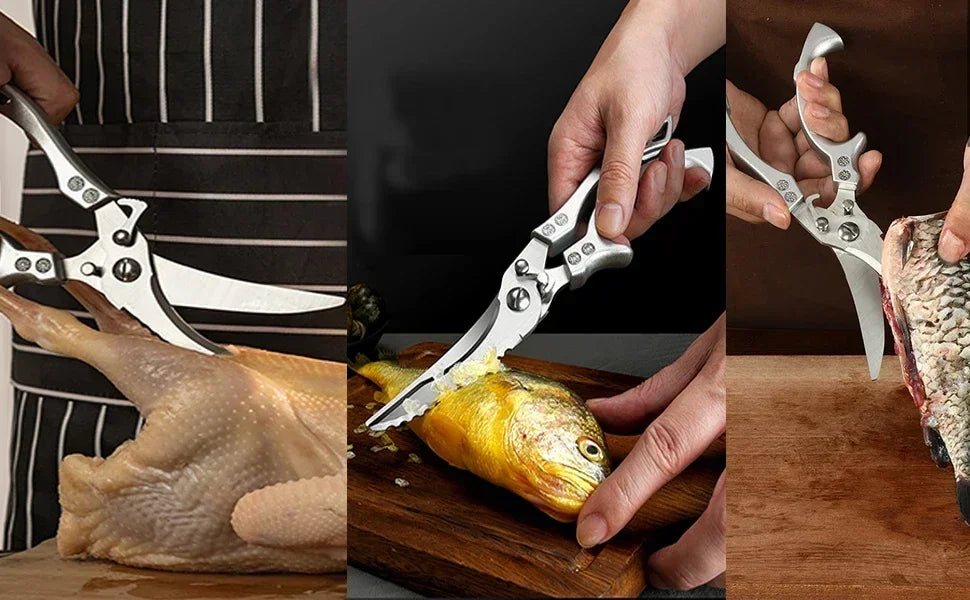 Multipurpose Strong Scissors High Stainless Steel Chicken Scissors Ultra Sharp Scissors Fish Chicken Bone Scissors Kitchen Tools