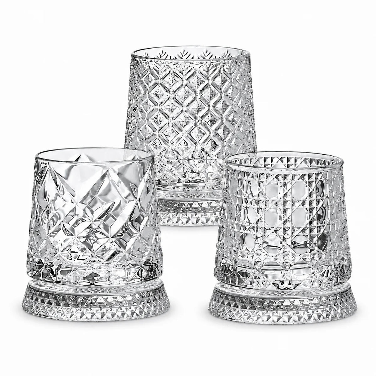 280ml Rotating Whiskey Glass Crystal Rum Glass Cocktail Party Drinking Gift Creative Crystal Premium Beer Glass