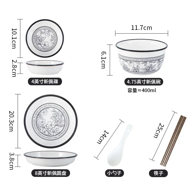 Underglaze Color, Ceramic Tableware, Gift Box Set, Dishes, Soup Bowls, Combination Package.
