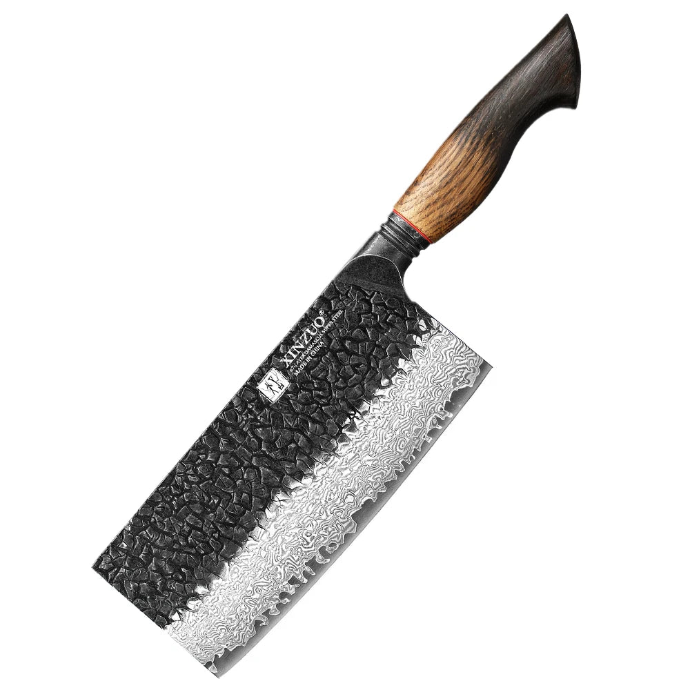 XINZUO Eight-piece Kitchen Knife Set 67 Layers Damascus Super Steel Hardness 60±2HRC Ideal For Home Kitchen Vegetable Prep