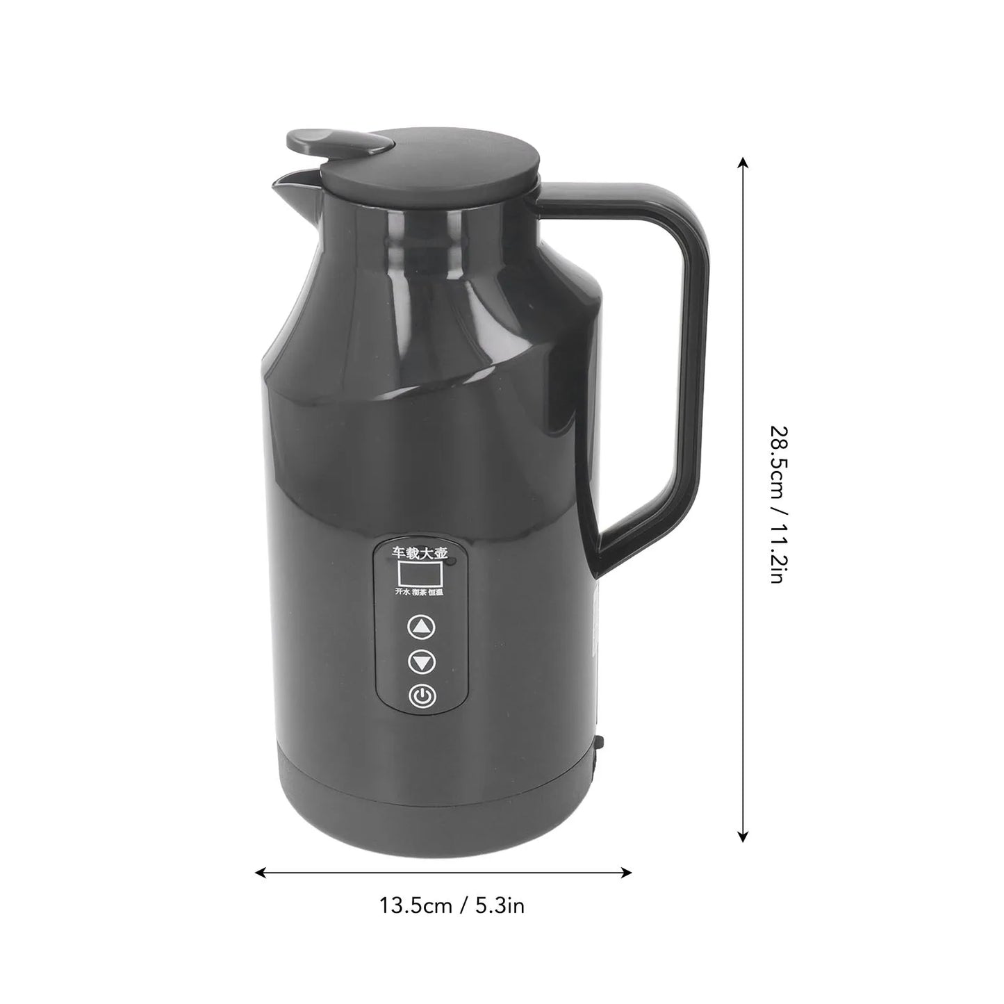 1500ML Car Hot Kettle Portable Water Heater Auto 12V 24V for Tea Coffee Stainless Steel Display with Cigarette Lighter Plug