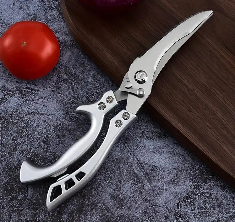 1pc Heavy-Duty Stainless Steel Kitchen Scissors - Multifunctional Poultry Shears for Chicken, Fish & More | Food-Safe