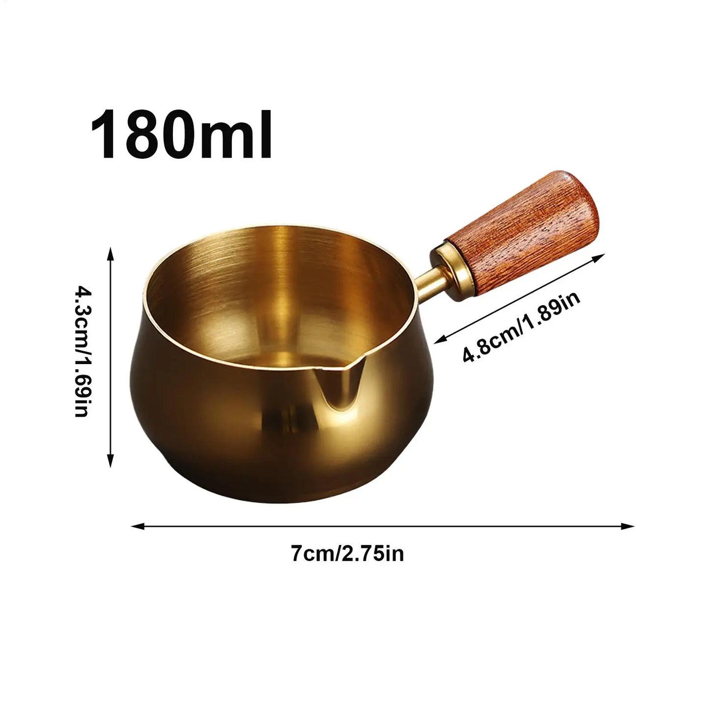 Sauce Pan Cooking Saucepan Mini Wooden Handle Boiling Pan Multiple Uses Non-Stick Sauce Frying Pan With Pour Spout Kitchen tools