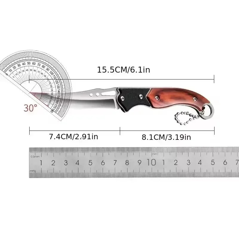 Portable Pocket Folding Knife, Metal Material, Fruit Survival Folding Knife for Outdoor Use, Hand Tool, Keychain, Accessories
