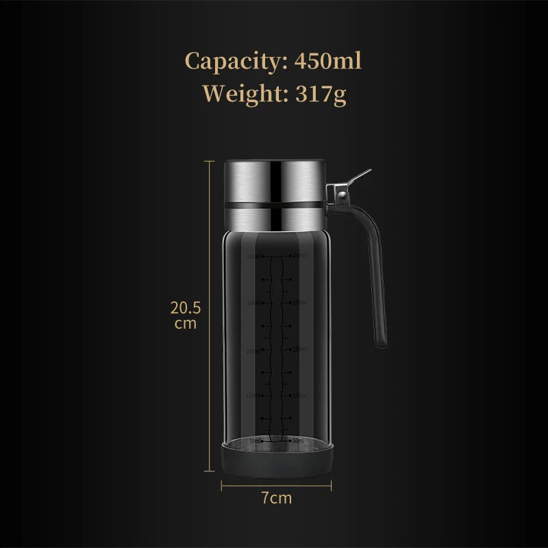 Oil bottle glass Oil pot leakproof Tank Kitchen soy sauce Bottles Vinegar Pots Seasoning Tool Set Of Household Flip Lid