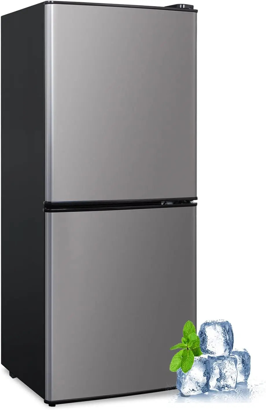 4.2 Cu Ft Mini Fridge for Bedroom, 2 Door Small Fridge, 7 Level Thermostat, LED Light, Small Refrigerator for Bedroom, Office