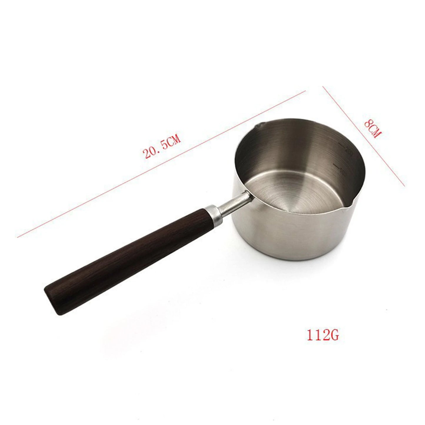 Stainless Steel Oil Pot with Wooden Handle Multifunctional Burning Oil Dripping Sauce Pot Household Splash Oil Hot Milk Pot