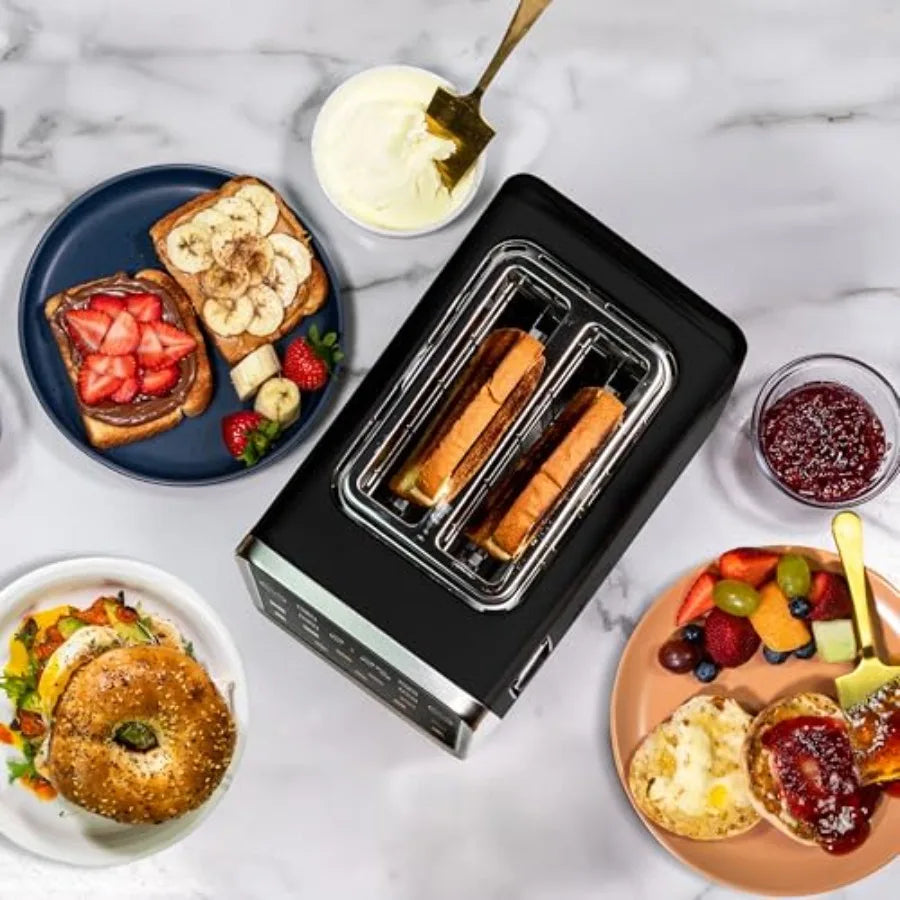 Touch Screen Toaster - 2 Extra Wide Slots - 5 Bread Types and 6 Browning Levels - Defrost Reheat Favorite Single Slot