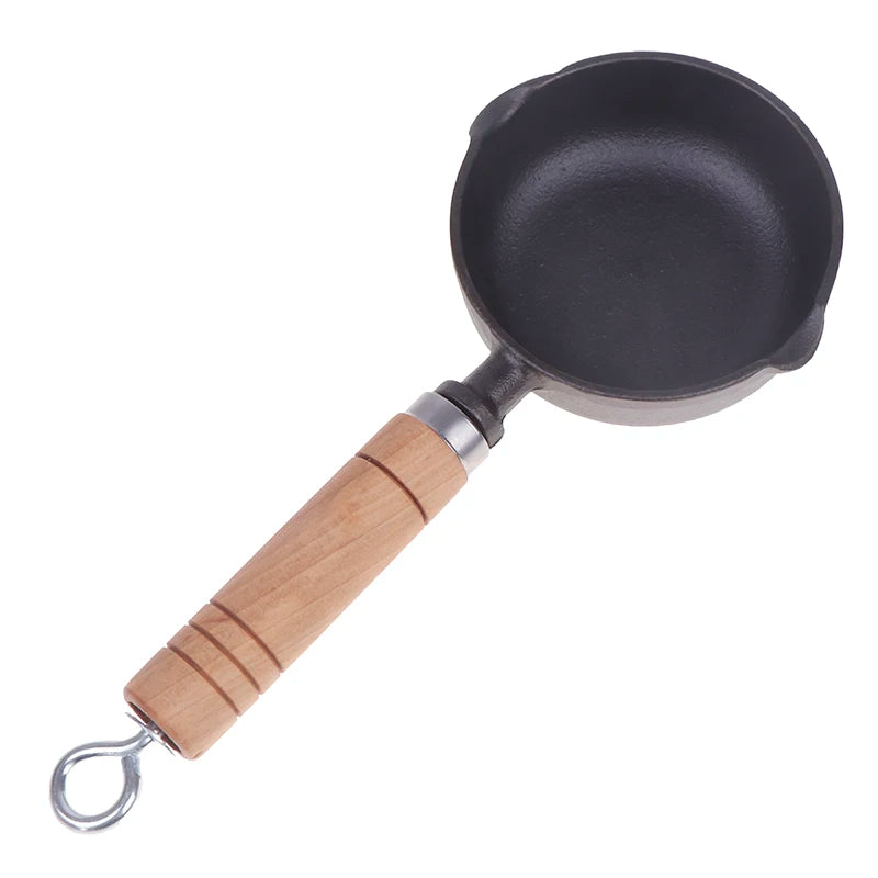 1PC 12CM Cast Iron Mini Egg Frying Pan With Pour Spout Nonstick Milk Pan Butter Melting Pot Gas Stove Induction Cooker Universal
