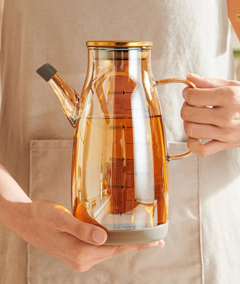Glass Oil Jugs Household Kitchen Oil Borosilicate Oil Bottle Large-capacity Spice Filling Soy Sauce Bottle Vinegar Canning Jugs