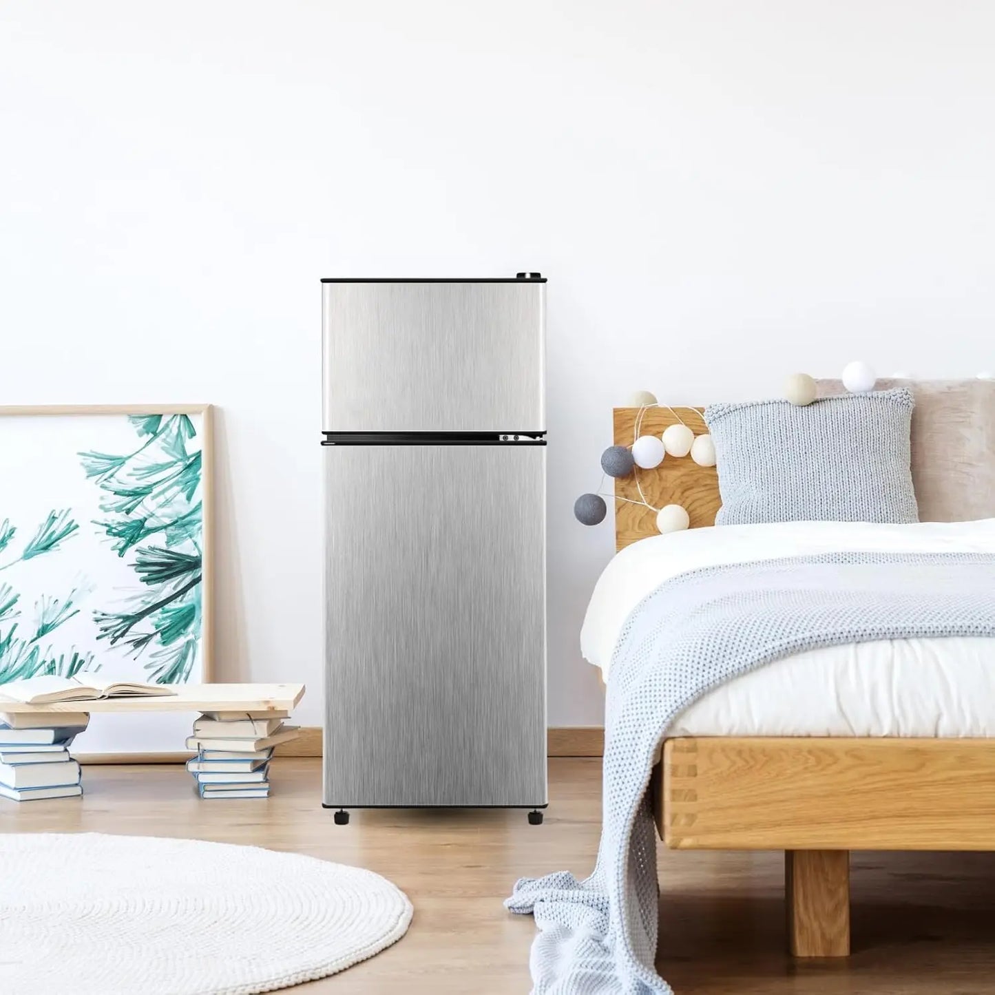 3.8 Cu.Ft Small Refrigerator with Freezer, Mini Fridge Double Door,Energy-Efficient, Large Capacity, Ideal for Office, Dorm
