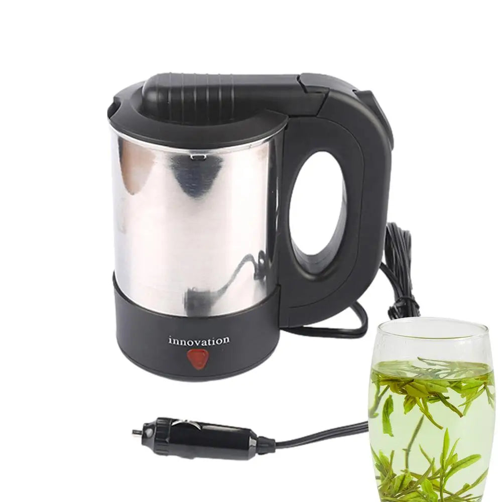 Car Water Boiler 500ml 12V/24V Electric Kettle For Truck Truck Stainless Steel Car Coffee Mug Heated Water Cup Pot Bottle