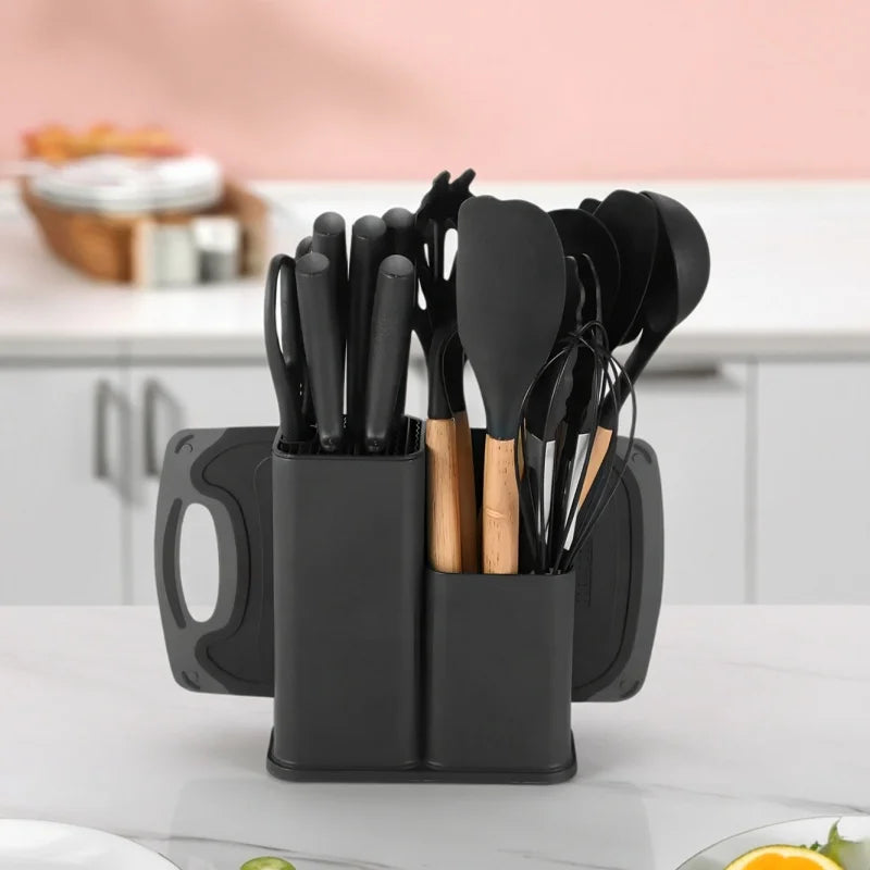 This 19-part knife set offers a variety of tools for different cooking tasks, making it a versatile choice for any kitchen.