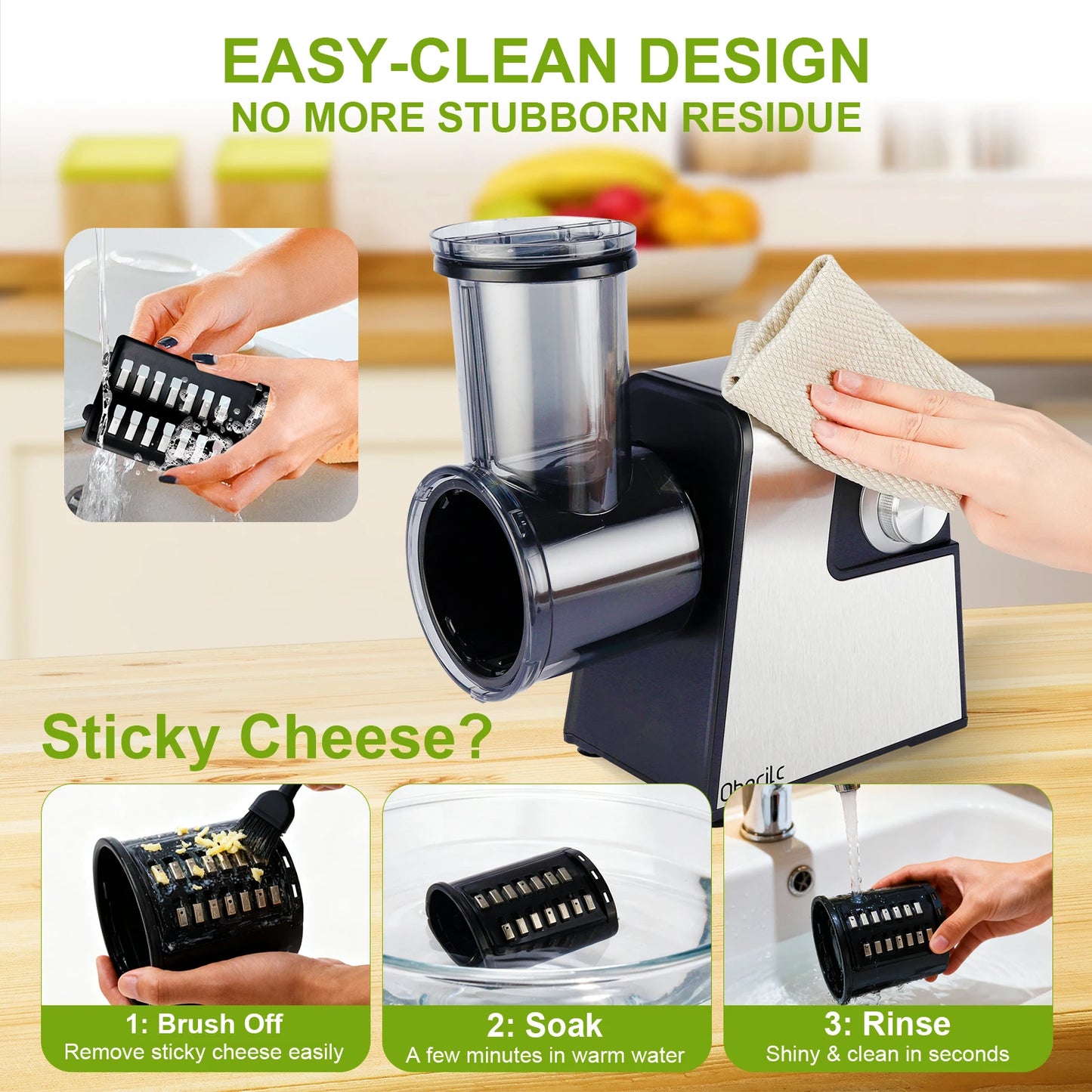 300W 7 in 1 Automatic Electric Vegetable Cutter Salad Shooter Slicer Shredder Grater for Cheese Carrot Cabbage Home Kitchen Food Prep Machine