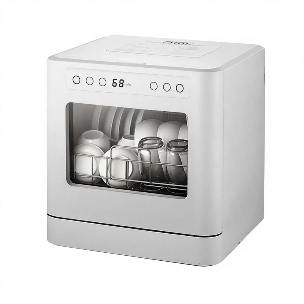Automatic Energy-Efficient Household Dishwasher with Plastic Countertop Drawer Stylish Design