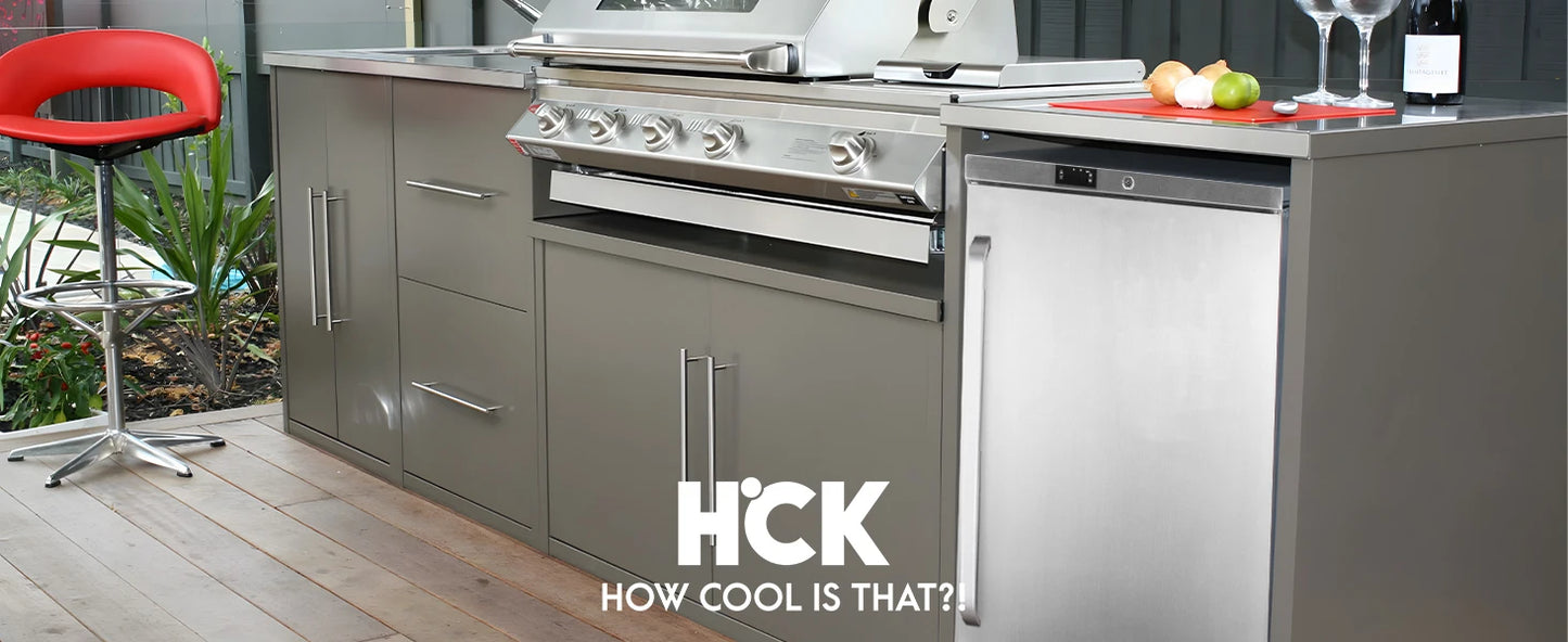 HCK Freezer, Undercounter Refrigerator with Stainless Steel Body, Electronic Temperature Control, Lockable Door, 3 Movable Baske