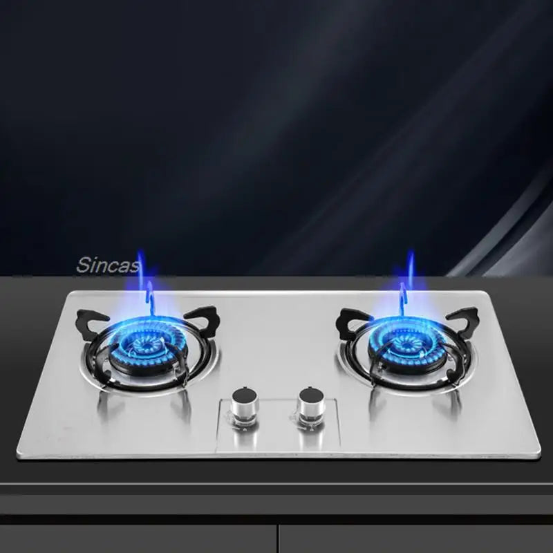 Kitchen Gas Stoves Home Dual Stove Kitchen Embedded Nature Gas/LPG Timing Stove Desktop Dual-Use Cooktop Gas Panel Gas Cooker