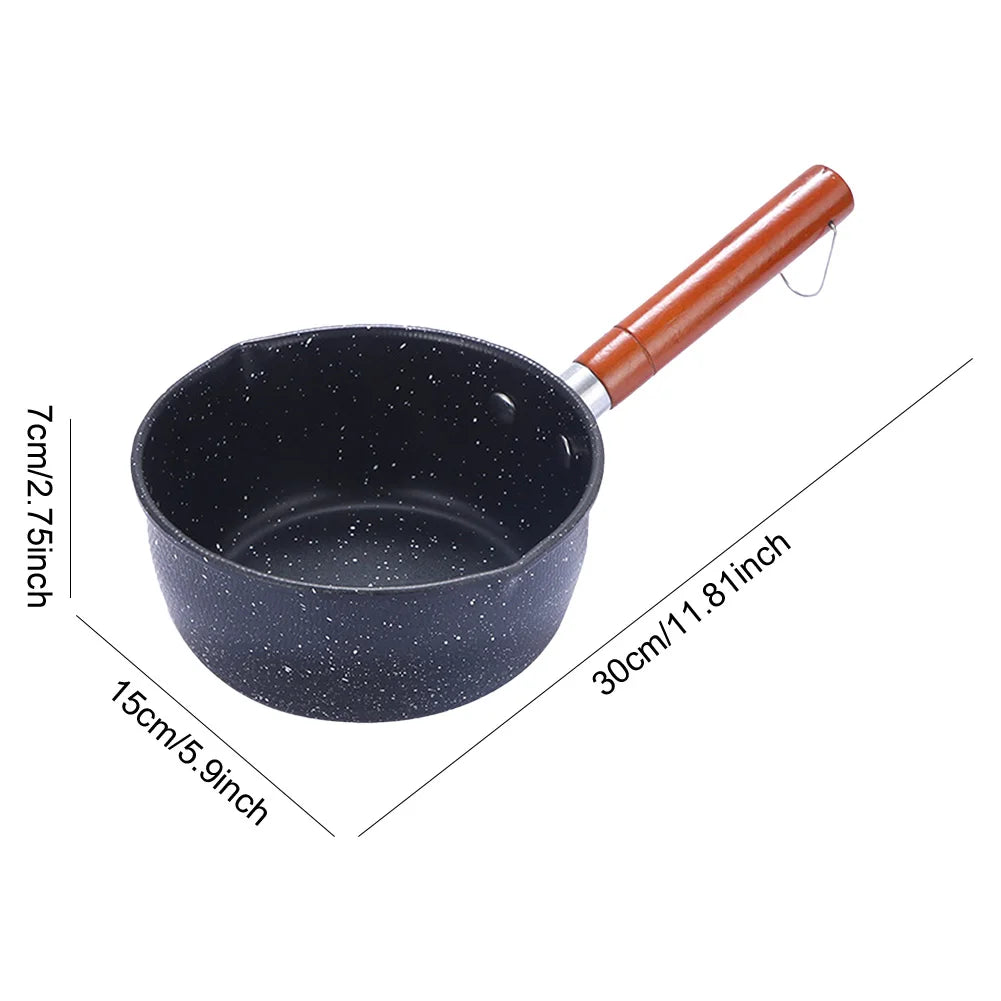 Cast Iron Milk Pan with Pour Spout Non-Stick Hot Oil Pan Butter Melting Pot Cooking Saucepan for Pouring Oil Milk Heating Frying