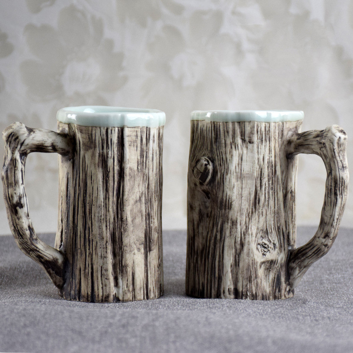 creative porcelain hot bark mug - Hot bark mugs