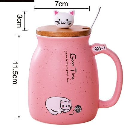 colorful ceramic coffee mugs with lids and cute cat designs for tea and milk