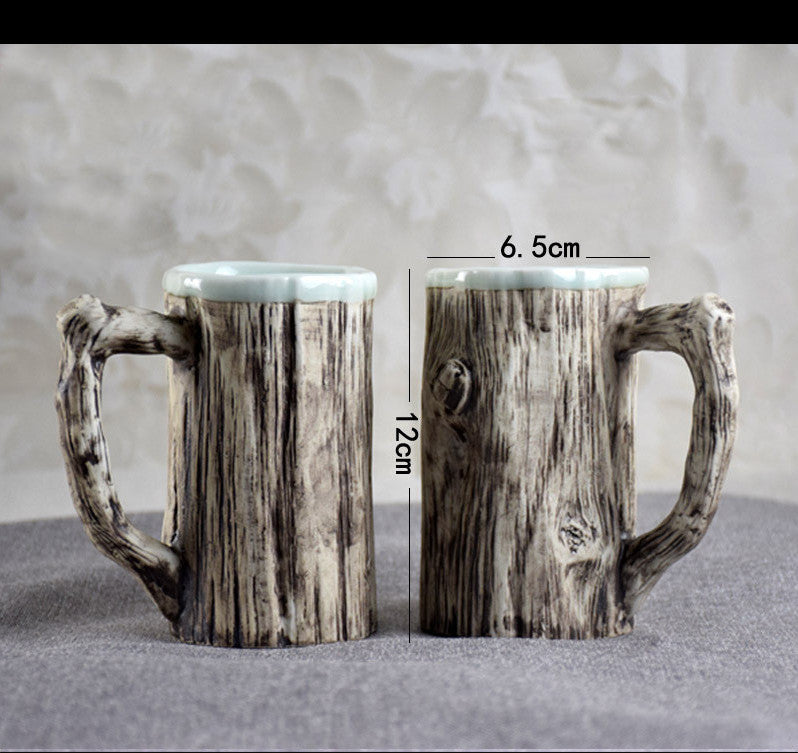 creative porcelain hot bark mug - Hot bark mugs