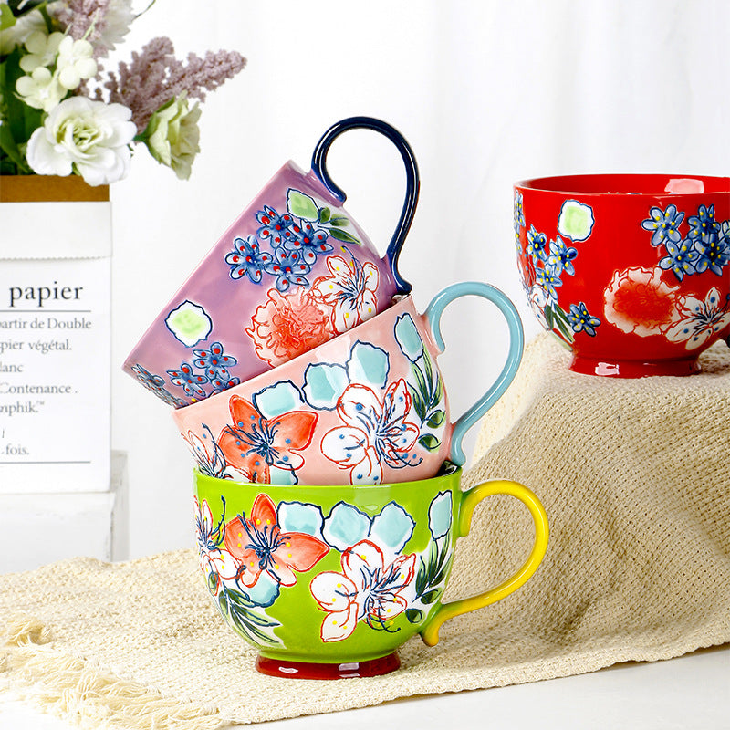 Hand-painted ceramic cup - Personalized Hand-painted Water Cup 