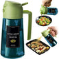 16oz/470ml Blue Glass Olive Oil Sprayer for Cooking - 2 in 1 Olive Oil Dispenser for Kitchen Gadgets, Air Fryer, Salad, and BBQ