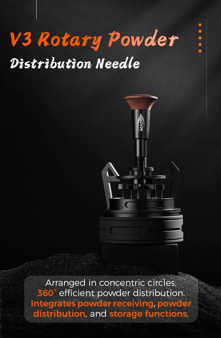 IKAPE V3 Espresso Rotary WDT,Coffee Stirrer with Dosing Funnel & Stand,Espresso Stirrer Distribution Tool for Barista