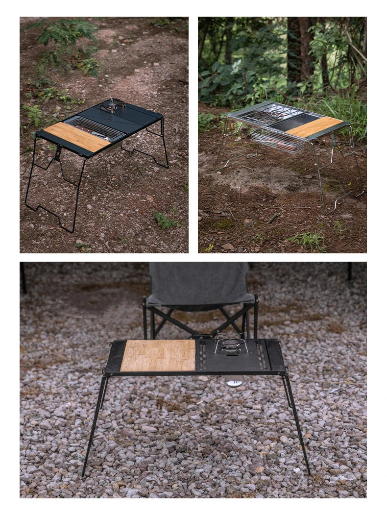 Pandatour Camping IGT 0.5UNT Table Gas Stove Windproof Stainless Steel Folding 6500W High Power Stove Adjustable Burner Cooker