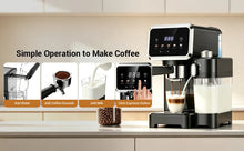 Espresso Machine with Color Touchscreen, 20 Bar Cappuccino Latte Machines with Automatic Milk Frother, Dual Boiler Stainless Steel Espresso Maker for Home, 1350W
