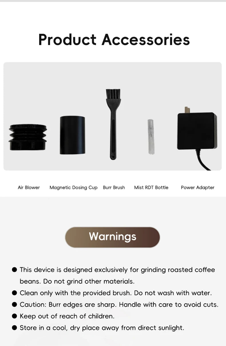 STARSEEKER E55Pro Electric Coffee Grinder 55MM Titanium Cone Burr Stepless Adjustment Espresso Brew Coffee Bean Grinder Black