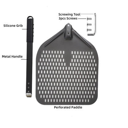 6&12 13 14  Inch Aluminum Pizza Peel Bread Paddle Pizza Oven Turning Peel Hard  Anodized Pizza  Baking Kitchen Tool Spatula