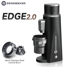 STARSEEKER EDGE Titanium Burr Coffee Grinder 48MM Espresso Burrs Stepless Fineness Adjustment Electric Coffee Grinders Black