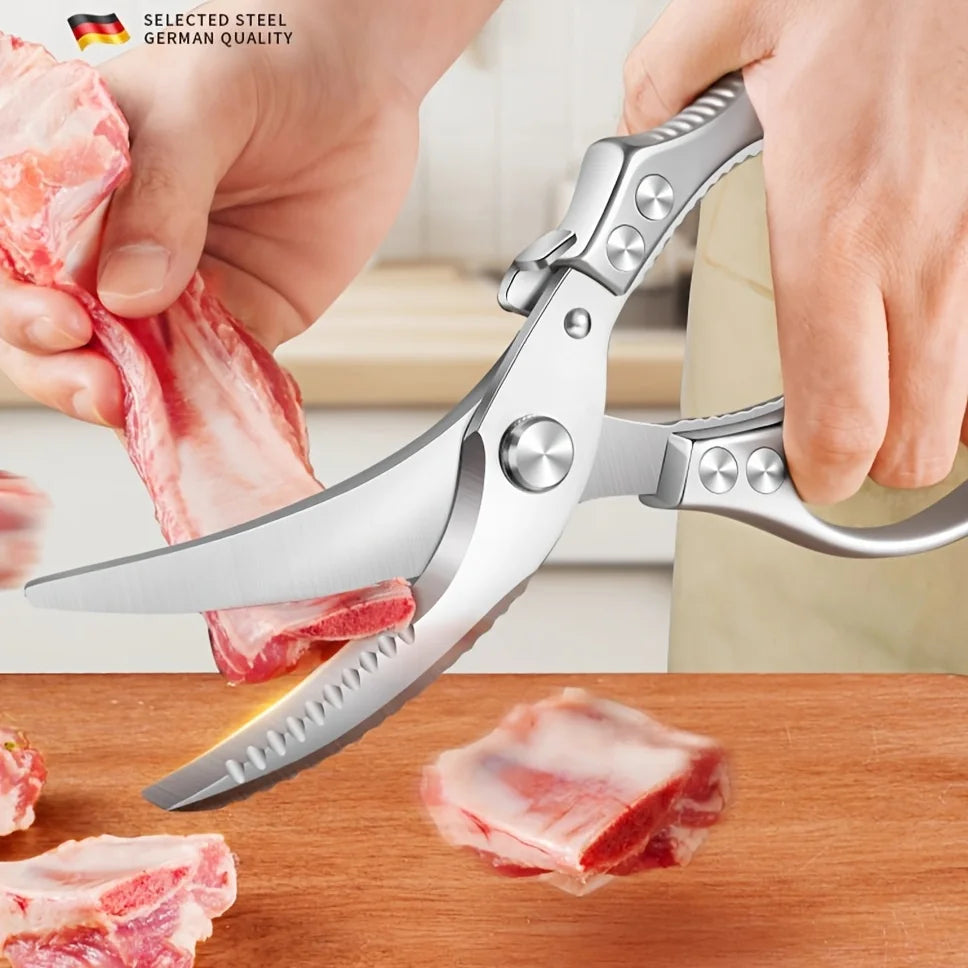 1pc Stainless Steel Kitchen Scissors Multifunctional Chicken Bone Scissors Shear Fish Duck Cut Chef Professional Scissors Knife