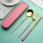 3-in-1 Stainless Steel Portable Utensil Set, Fork Spoon & Chopsticks Travel Cutlery for Picnic, Bento & Camping