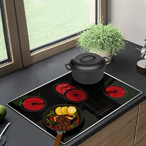 Karinear Portable Electric Stove 110V, 1800W Electric Hot Plate with Handle, Knob Control Single Burner Electri Cooktop, Ceramic Infrared Countertop Burner, Timer, Safety Lock(Pink)