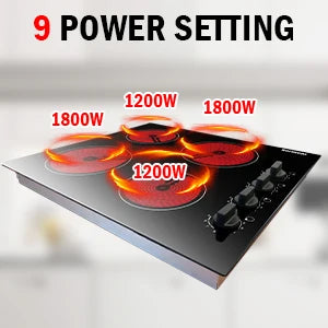 Karinear Portable Electric Stove 110V, 1800W Electric Hot Plate with Handle, Knob Control Single Burner Electri Cooktop, Ceramic Infrared Countertop Burner, Timer, Safety Lock(Pink)
