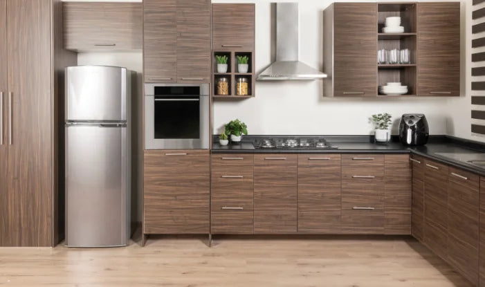 Modern Customizable Flat Panel RTA Kitchen Cabinet Plywood Construction Lacquer Finish Includes Faucet Sink Backsplash Villa