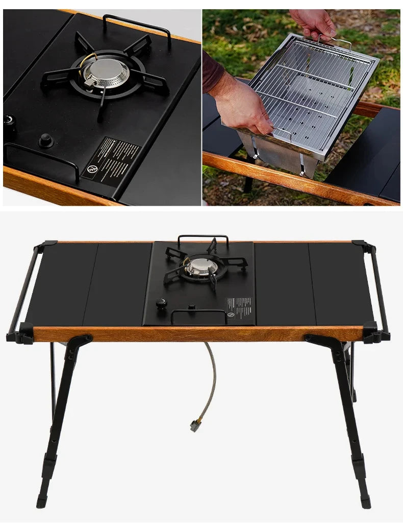 Pandatour IGT Windproof Easy Equiped Table Stove Stainless Steel One lick Ignite 3 Burners High Power Stove Outdoor Camping