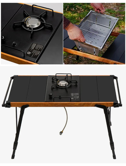 Pandatour IGT Windproof Easy Equiped Table Stove Stainless Steel One lick Ignite 3 Burners High Power Stove Outdoor Camping